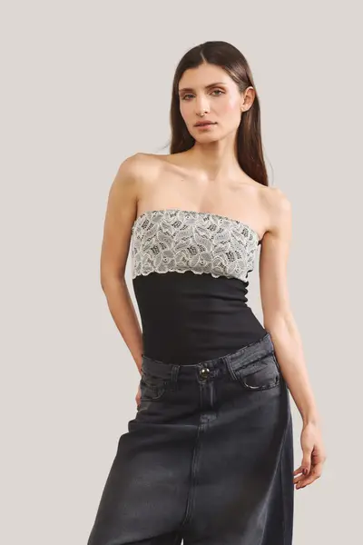 Top Aurora - Negro & Hueso — imagen 1