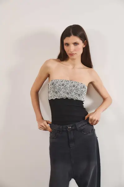 Top Aurora - Negro & Hueso — imagen 3