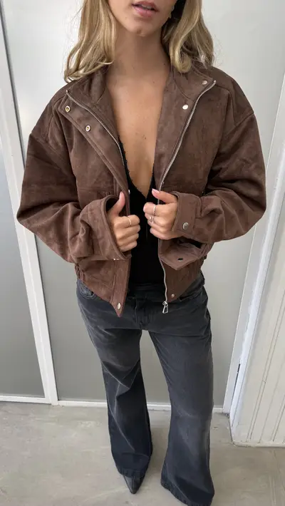 Campera Bomber Suede — imagen 3