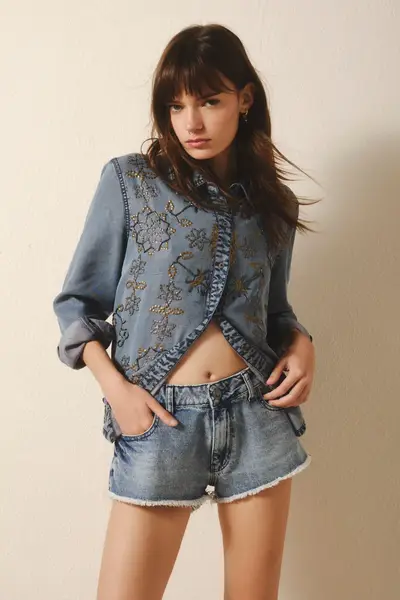 Short Hot Blue Denim — imagen 1