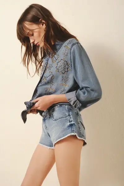 Short Hot Blue Denim — imagen 2