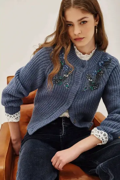 Cardigan Flower Shinny New — imagen 1