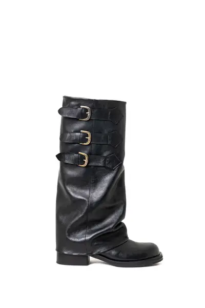Botas Bronx Negra Cuero — imagen 1