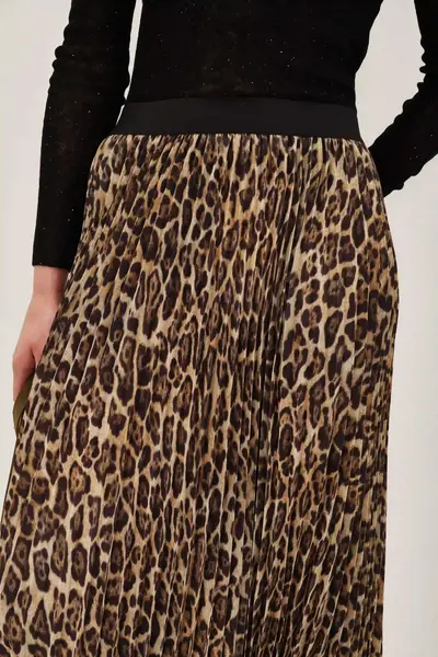 Falda Pleats Midi Leopard — imagen 5